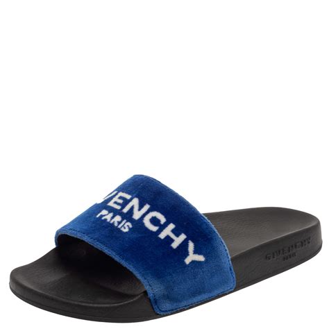 givenchy velvet slides blue
